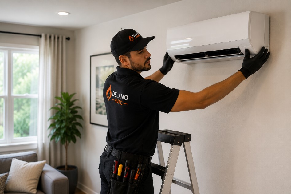 Ductless mini split installation in Delano home