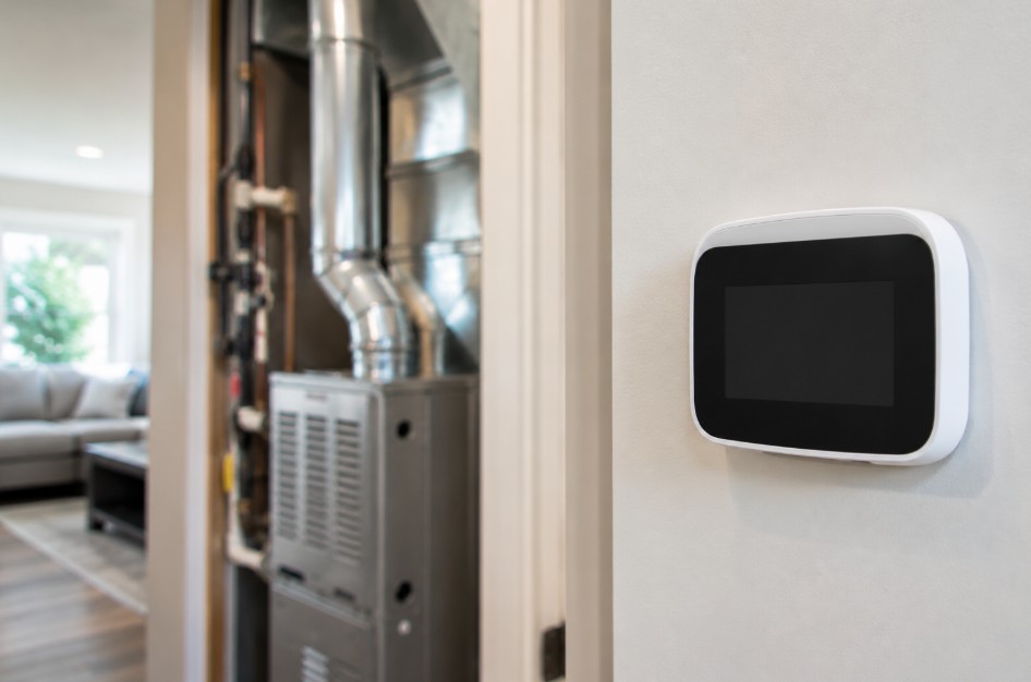 new thermostat installed and wired during a repair service call in Delano CA